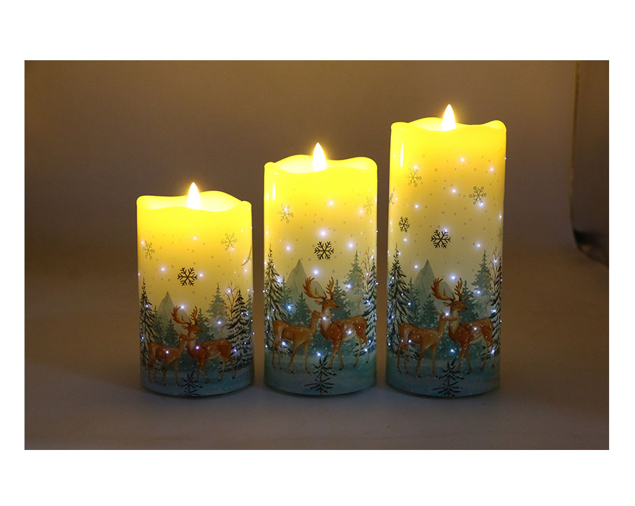 Set of 3 Fiber Optic Candles
