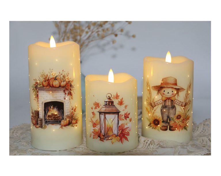 Set of 3 Fiber Optic Candles