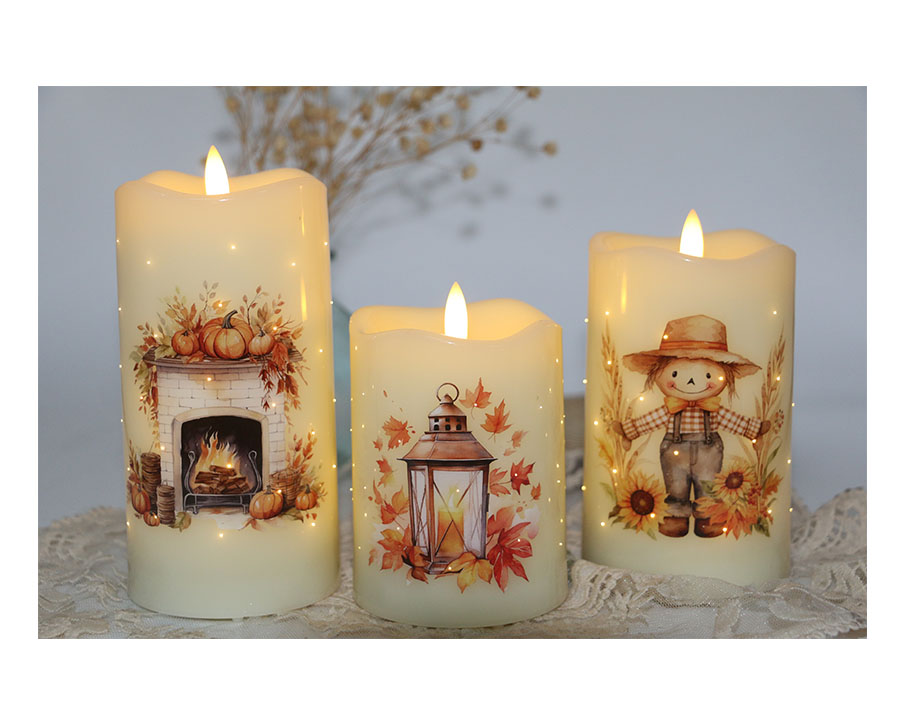 Set of 3 Fiber Optic Candles
