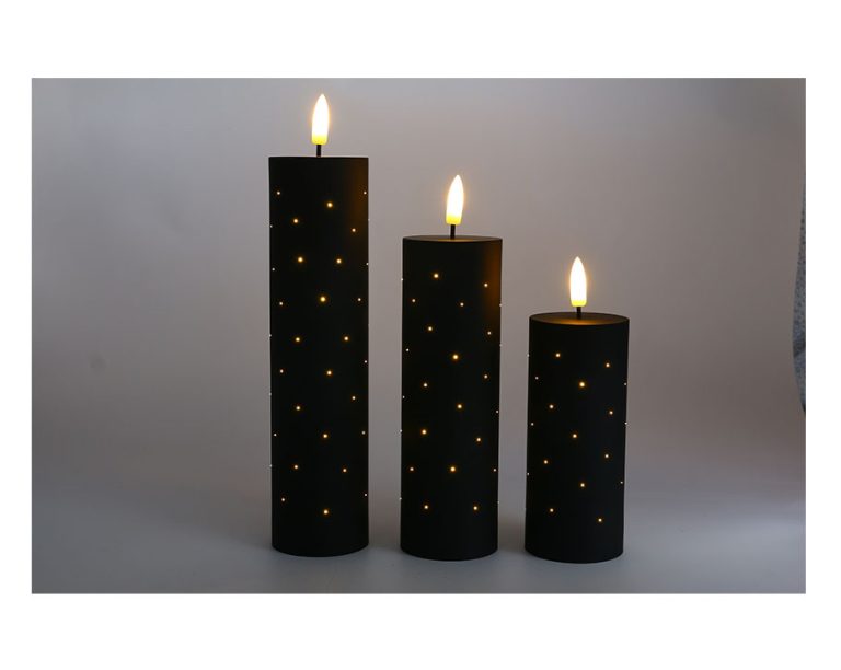 Set of 3 Soft Touch Fiber Optic Candles